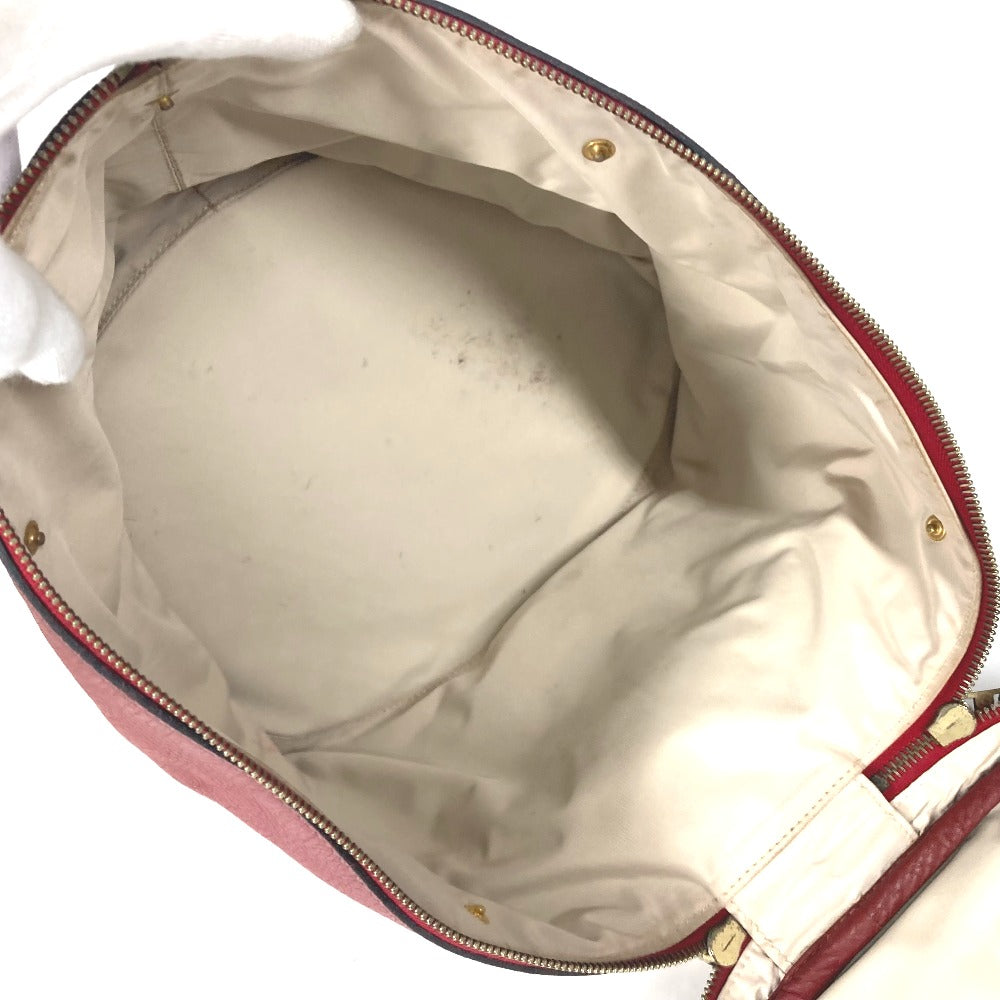 HERMES Handbag leather Red City Women Used Authentic