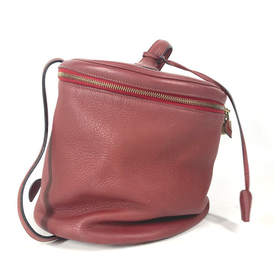 HERMES Handbag leather Red City Women Used Authentic