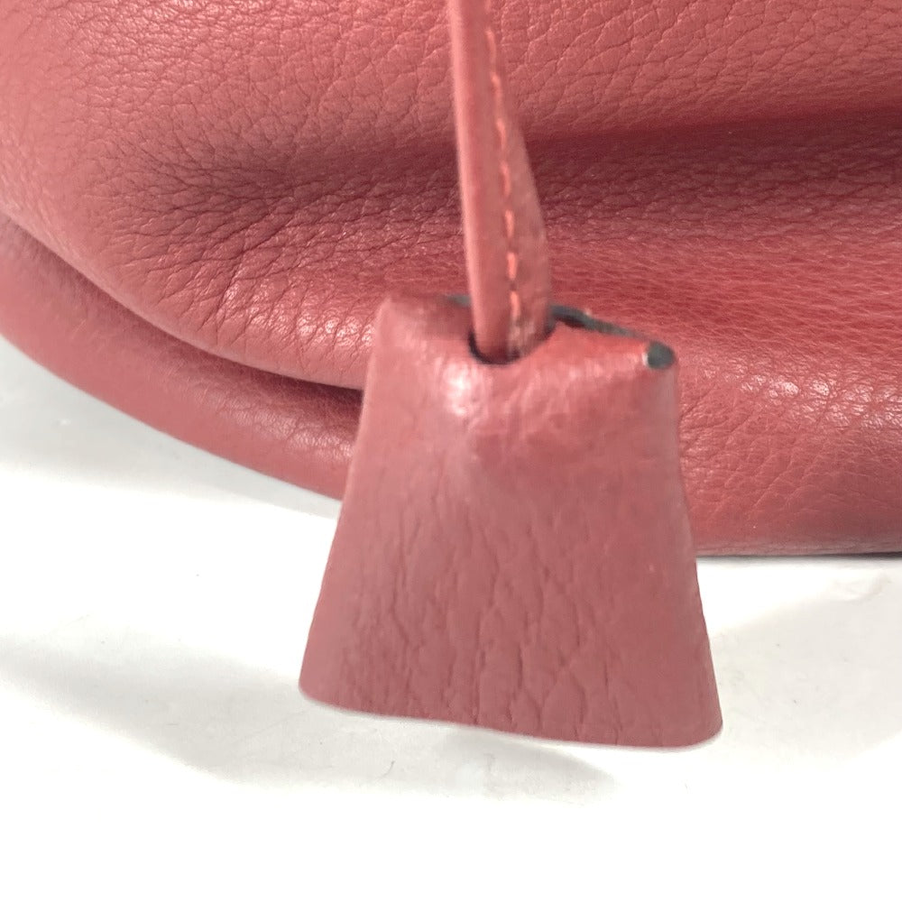HERMES Handbag leather Red City Women Used Authentic