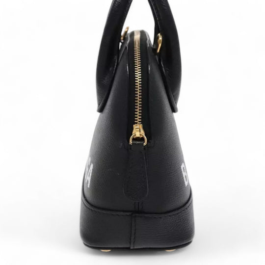Balenciaga Ville Small Handbag Leather 2way Black Gold Women's Bag with Strap