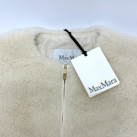 MAX MARA Jacket 24110810216 alpaca white Teddy Bear Apparel Women 36 Used Authentic