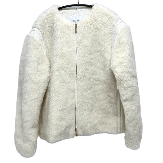 MAX MARA Jacket 24110810216 alpaca white Teddy Bear Apparel Women 36 Used Authentic