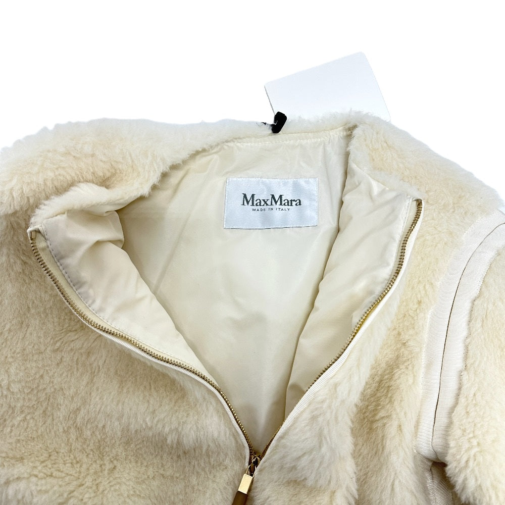 MAX MARA Jacket 24110810216 alpaca white Teddy Bear Apparel Women 36 Used Authentic