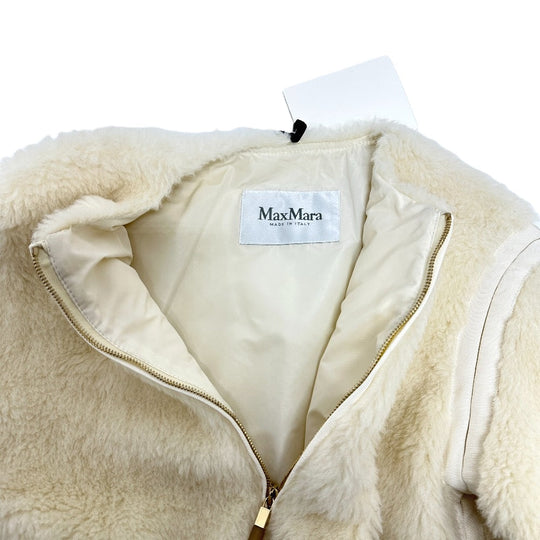 MAX MARA Jacket 24110810216 alpaca white Teddy Bear Apparel Women 36 Used Authentic