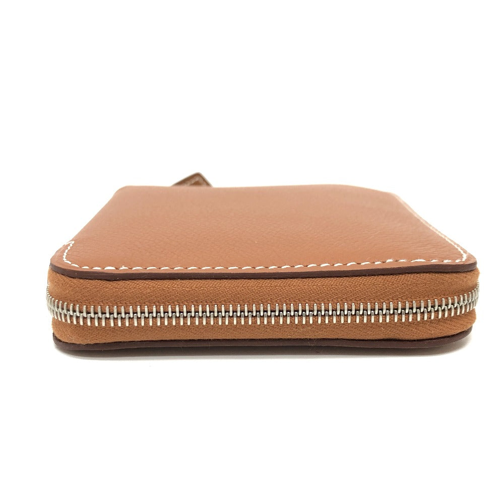 HERMES Folded wallet leather gold Azap silk in