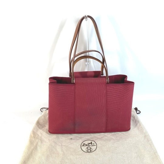 HERMES Tote Bag canvas Red Kavac Elan PM Women Used Authentic