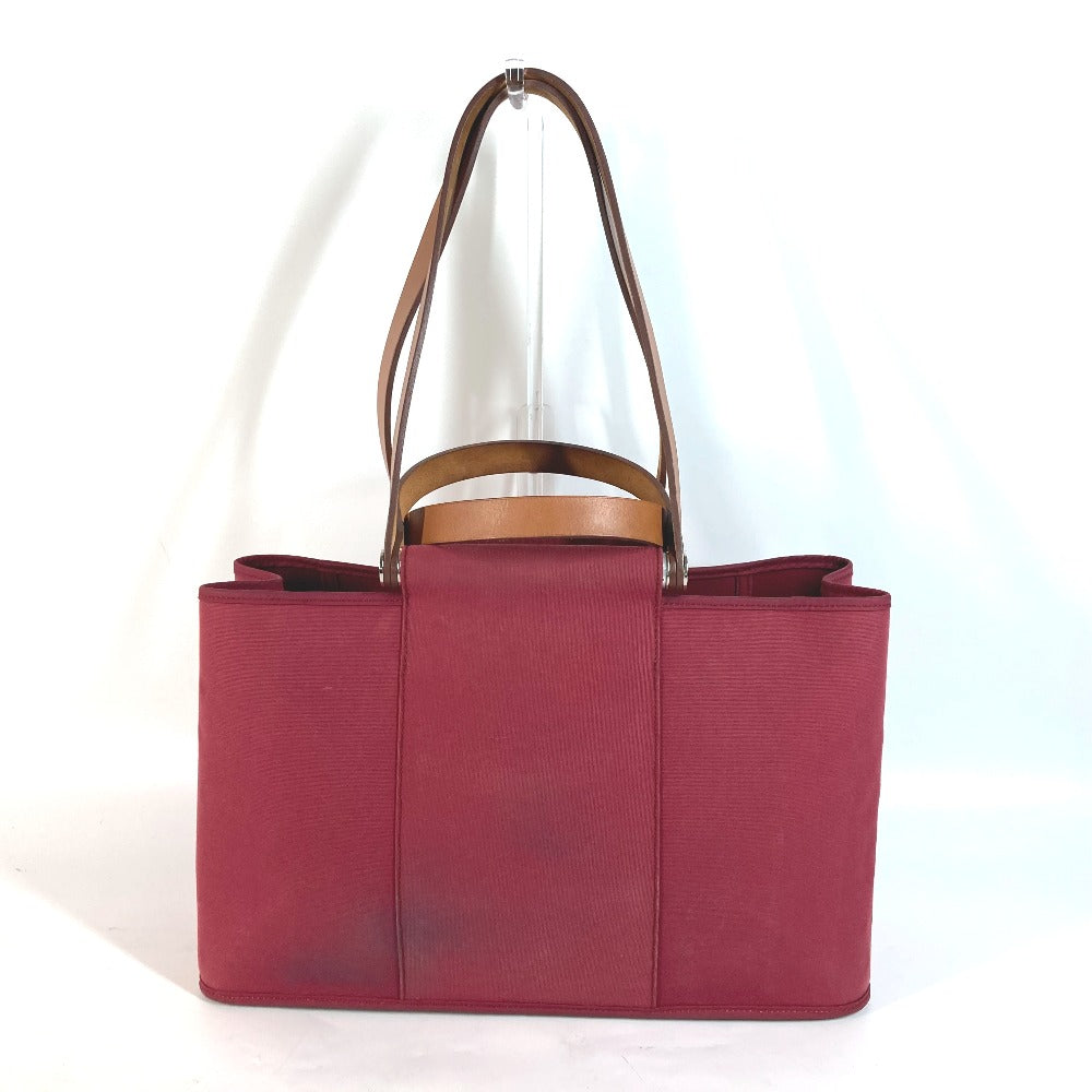 HERMES Tote Bag canvas Red Kavac Elan PM Women Used Authentic