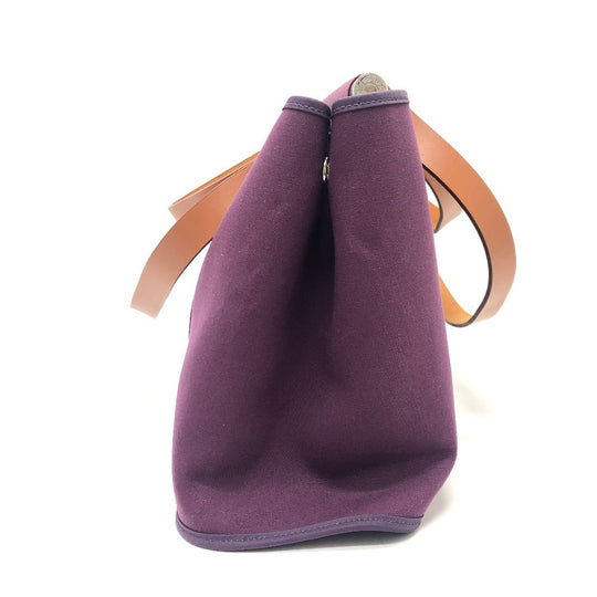 HERMES Tote Bag Towar Officier purple Kabak Elan PM Women Used Authentic