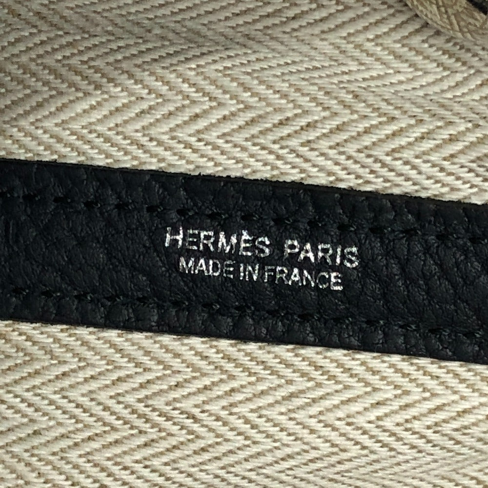 HERMES Handbag leather black Garden Party TPM Negonda