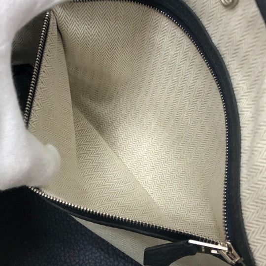 HERMES Handbag leather black Garden Party TPM Negonda