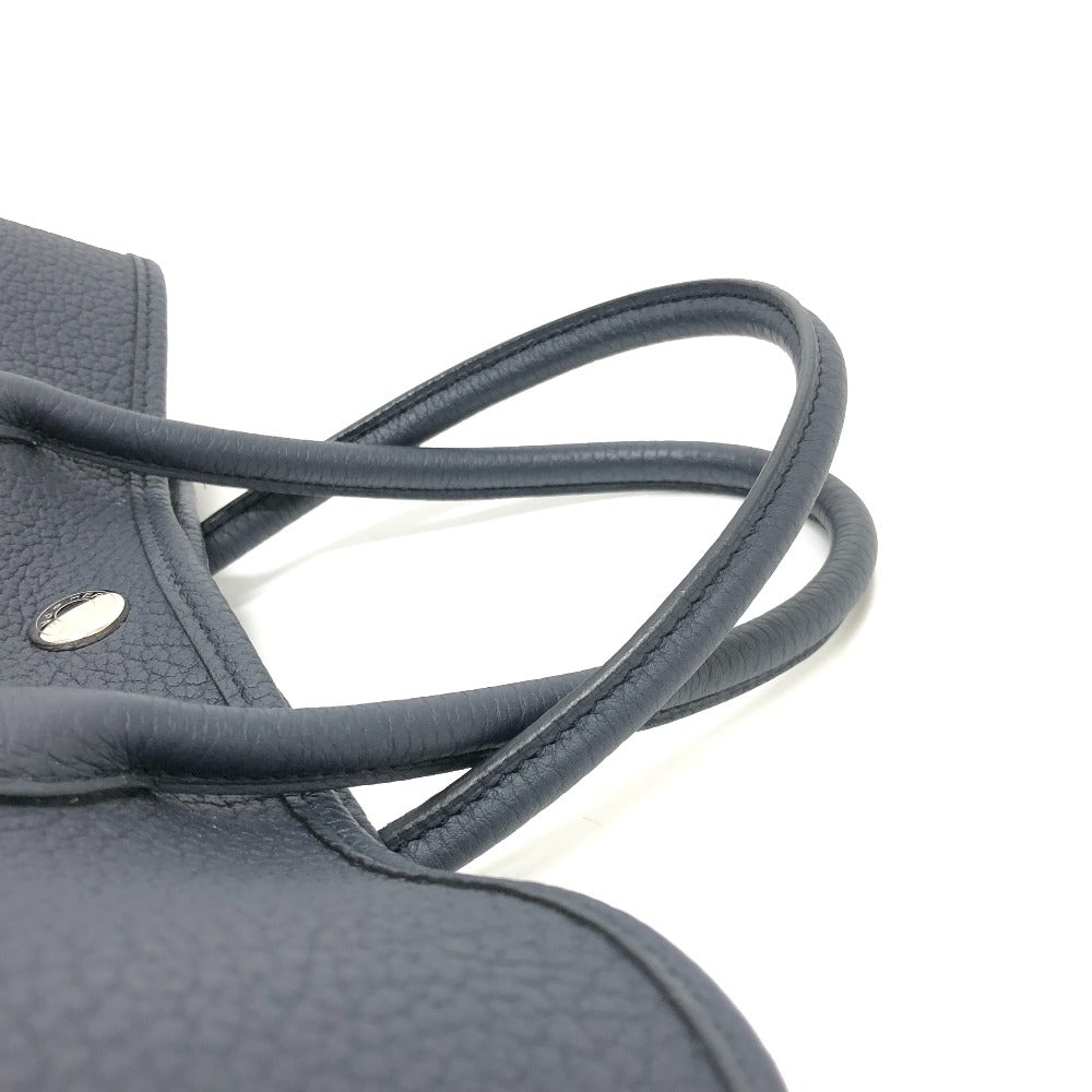 HERMES Handbag leather black Garden Party TPM Negonda