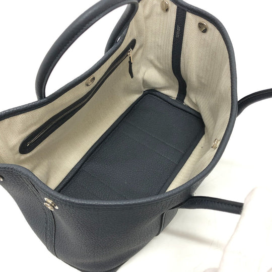 HERMES Handbag leather black Garden Party TPM Negonda