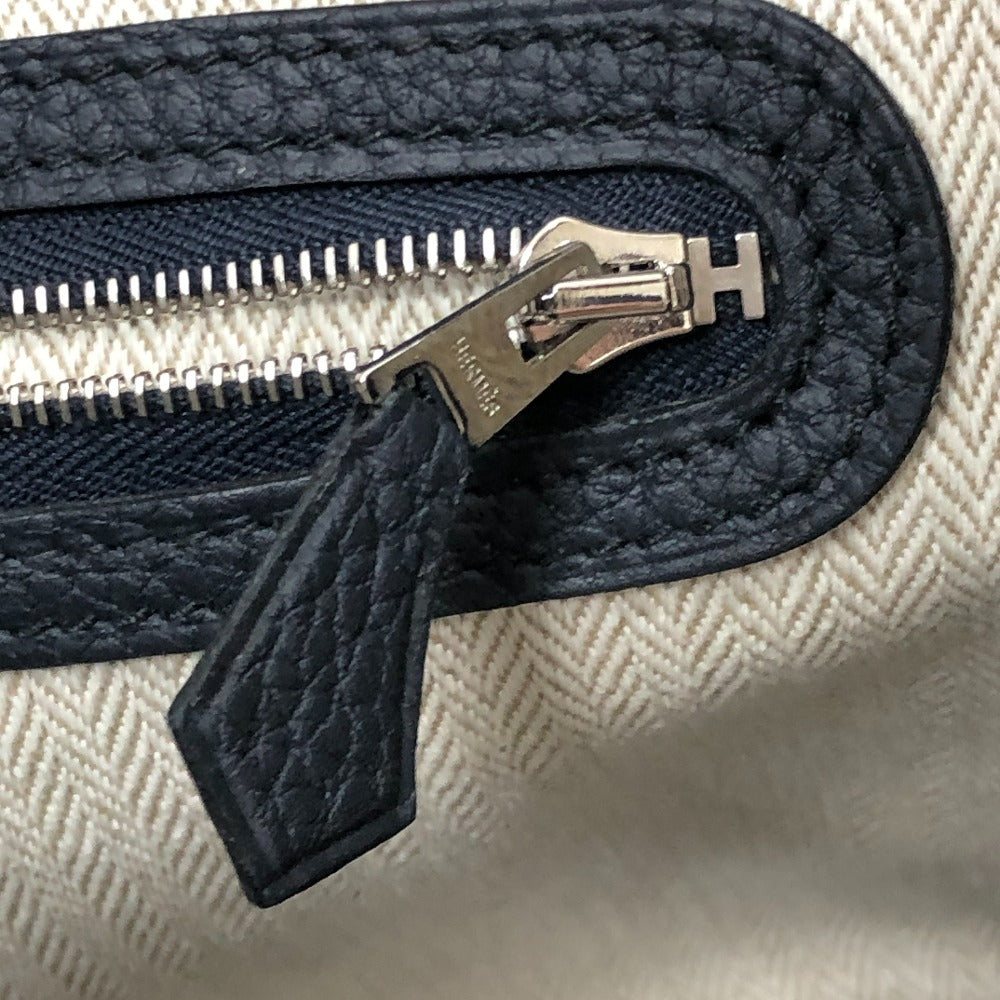 HERMES Handbag leather black Garden Party TPM Negonda