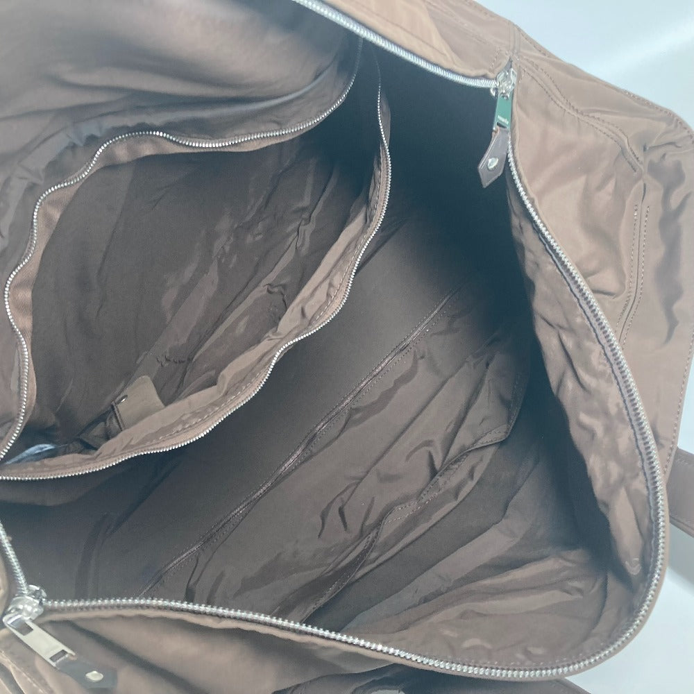 HERMES Carry Bag Nylon Brown suitcase Akapu Luco unisex(Unisex) Used Authentic