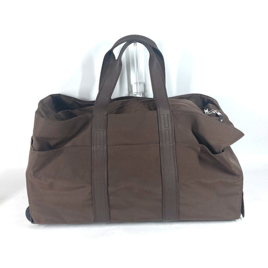 HERMES Carry Bag Nylon Brown suitcase Akapu Luco unisex(Unisex) Used Authentic