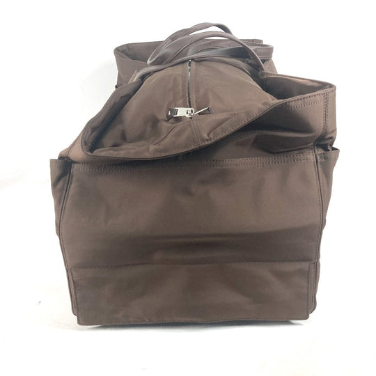 HERMES Carry Bag Nylon Brown suitcase Akapu Luco unisex(Unisex) Used Authentic