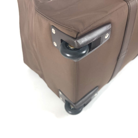 HERMES Carry Bag Nylon Brown suitcase Akapu Luco unisex(Unisex) Used Authentic