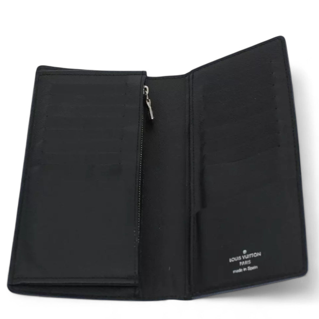 Louis Vuitton Damier Brazza Wallet Long Wallet Graphite Black Men's