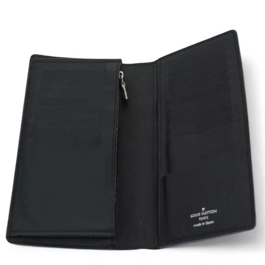 Louis Vuitton Damier Brazza Wallet Long Wallet Graphite Black Men's