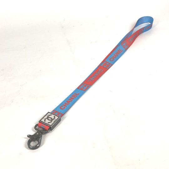 CHANEL strap Nylon canvas blue 02S CC COCO Mark Women Used Authentic