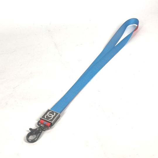 CHANEL strap Nylon canvas blue 02S CC COCO Mark Women Used Authentic
