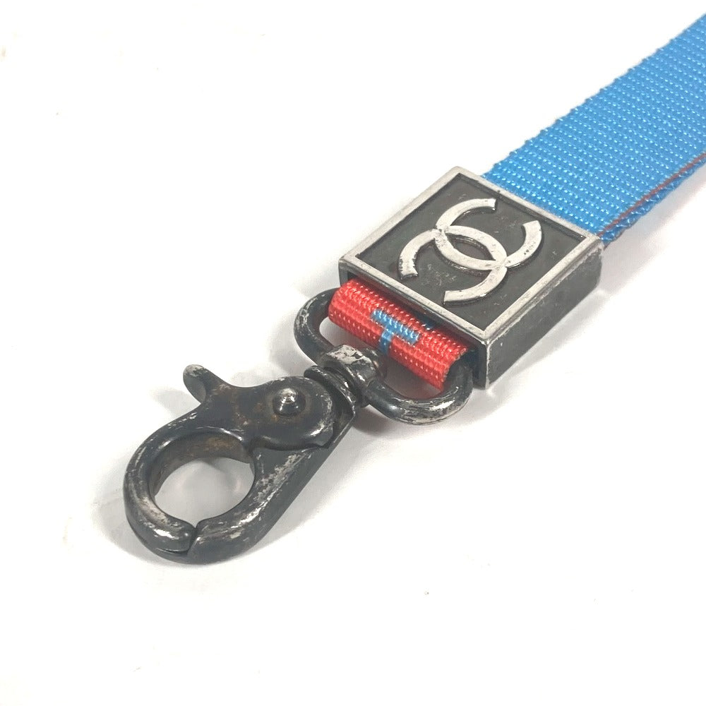 CHANEL strap Nylon canvas blue 02S CC COCO Mark Women Used Authentic