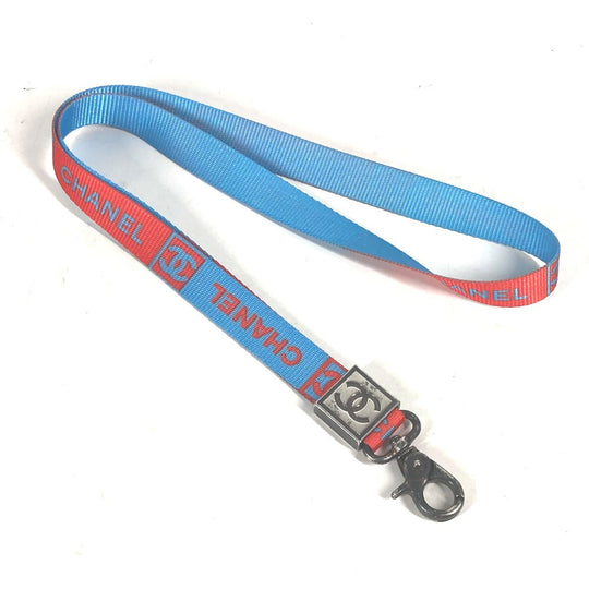 CHANEL strap Nylon canvas blue 02S CC COCO Mark Women Used Authentic