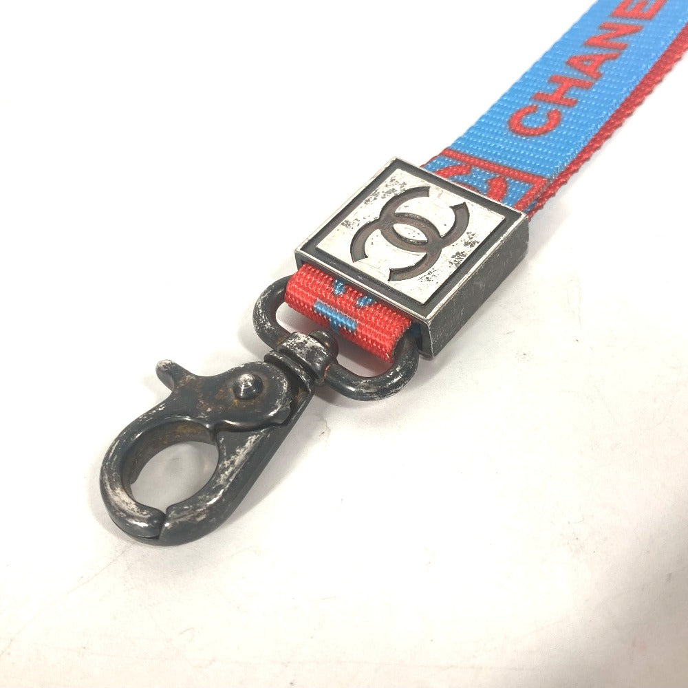 CHANEL strap Nylon canvas blue 02S CC COCO Mark Women Used Authentic