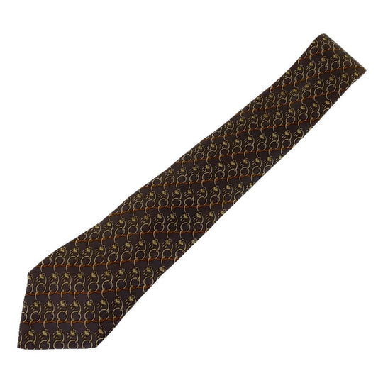 HERMES tie silk dark purple Horsebit Pattern