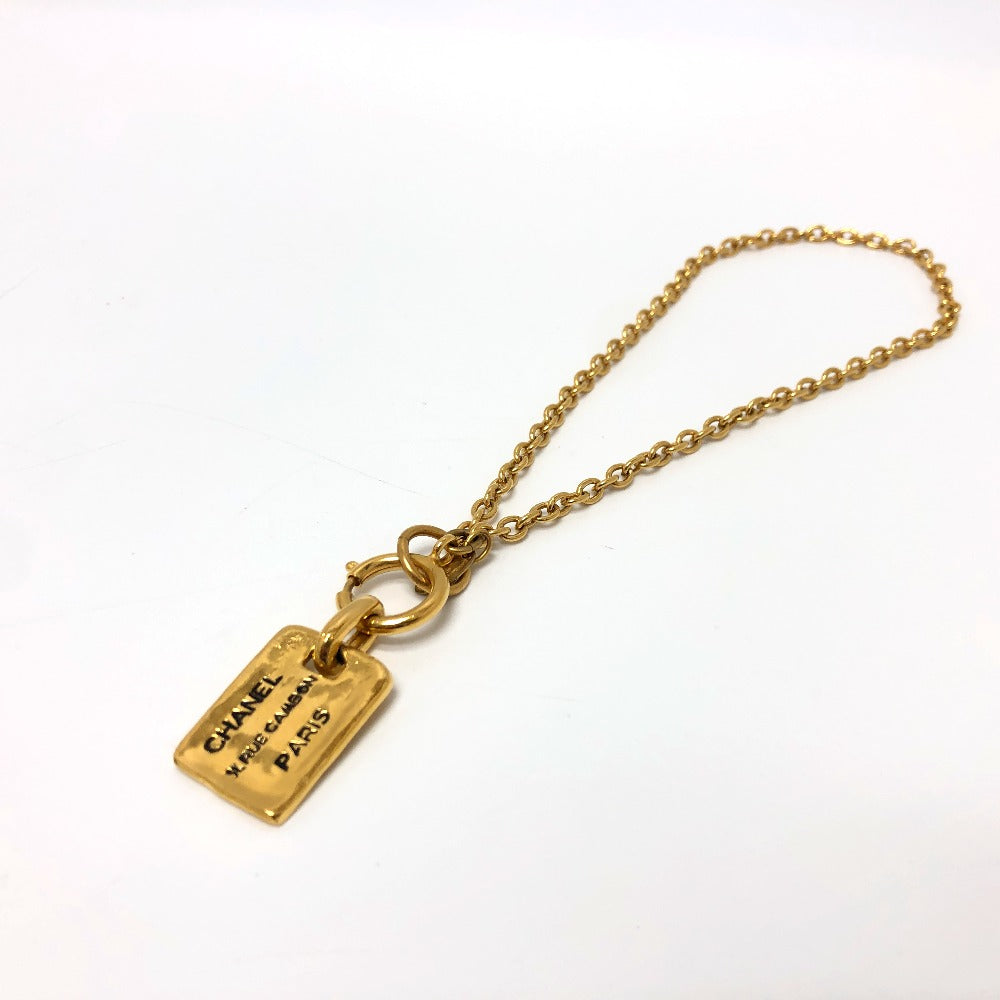 CHANEL Necklace metal gold Tag plate Women Used Authentic