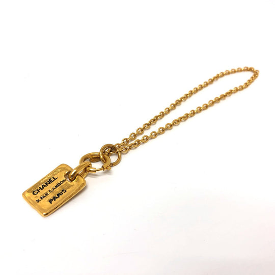 CHANEL Necklace metal gold Tag plate Women Used Authentic