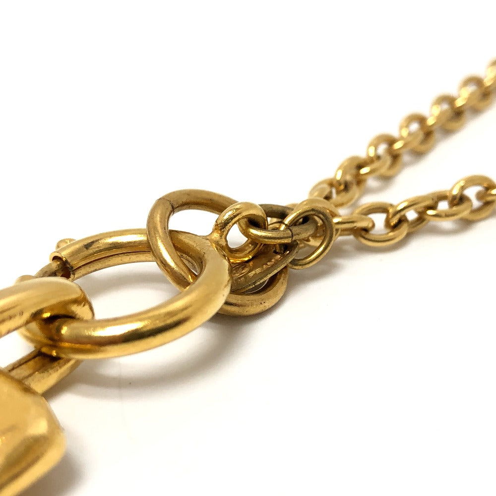 CHANEL Necklace metal gold Tag plate Women Used Authentic
