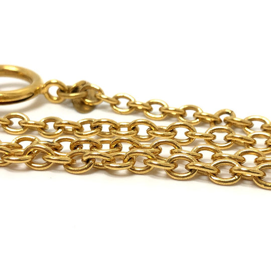 CHANEL Necklace metal gold Tag plate Women Used Authentic