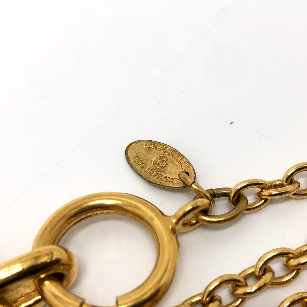 CHANEL Necklace metal gold Tag plate Women Used Authentic