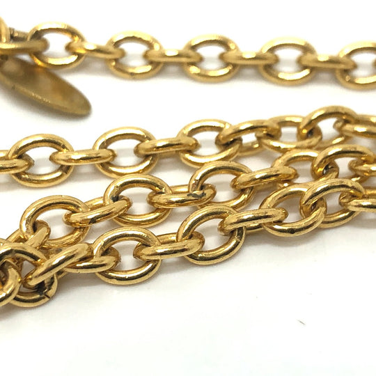 CHANEL Necklace metal gold Tag plate Women Used Authentic