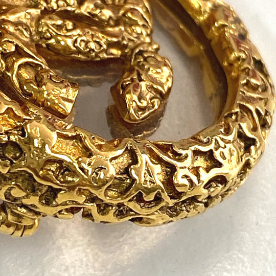 CHANEL Brooch metal gold COCO Mark clear lava Women Used Authentic