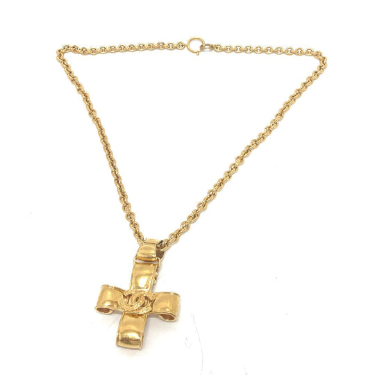 CHANEL Necklace 94‚o metal gold COCO Mark Chain Women Used Authentic