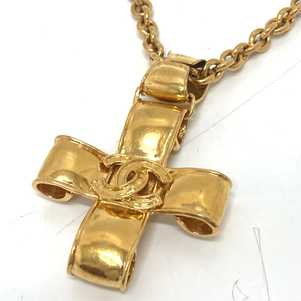 CHANEL Necklace 94‚o metal gold COCO Mark Chain Women Used Authentic