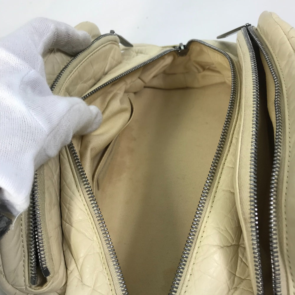 CHANEL Handbag leather beige Bubble quilt CC COCO Mark Women Used Authentic