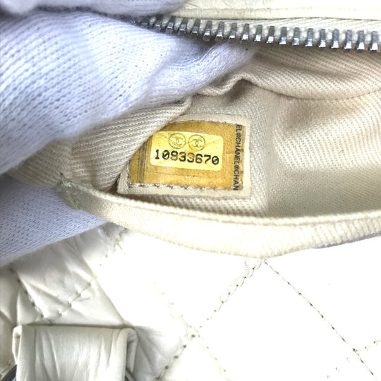 CHANEL Handbag leather beige Bubble quilt CC COCO Mark Women Used Authentic