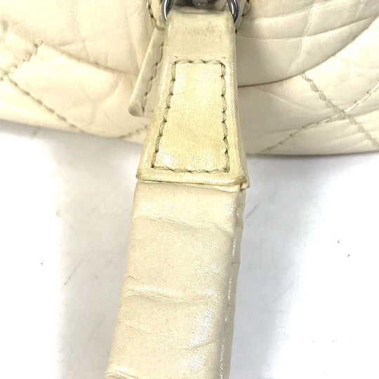 CHANEL Handbag leather beige Bubble quilt CC COCO Mark Women Used Authentic
