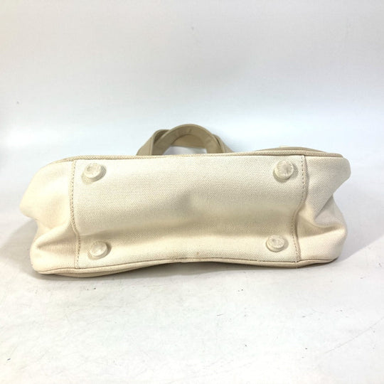 CHANEL Tote Bag canvas beige Shoulder CC COCO Mark Marshmallow Women Used Authentic