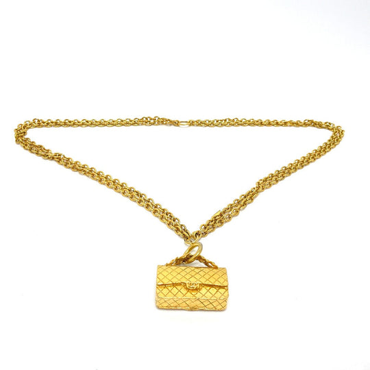 CHANEL Necklace Gold Plated gold Bag type motif Matrasse Women Used Authentic