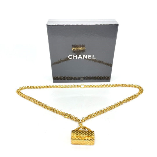 CHANEL Necklace Gold Plated gold Bag type motif Matrasse Women Used Authentic