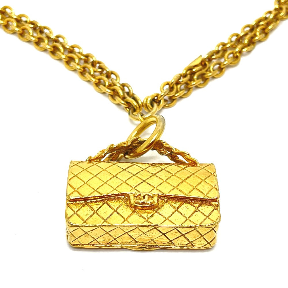 CHANEL Necklace Gold Plated gold Bag type motif Matrasse Women Used Authentic