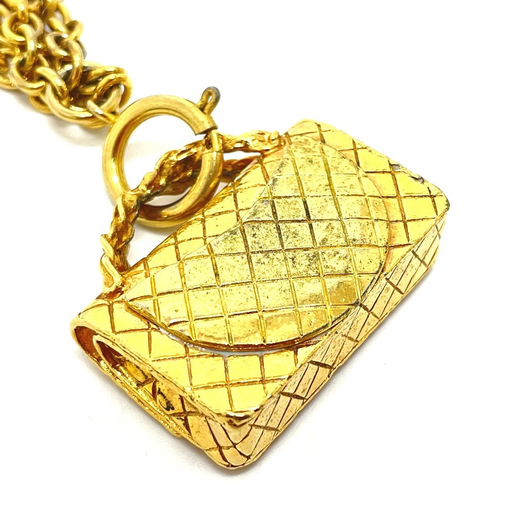 CHANEL Necklace Gold Plated gold Bag type motif Matrasse Women Used Authentic