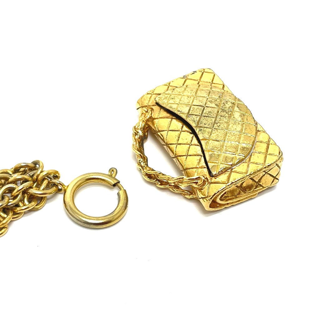 CHANEL Necklace Gold Plated gold Bag type motif Matrasse Women Used Authentic