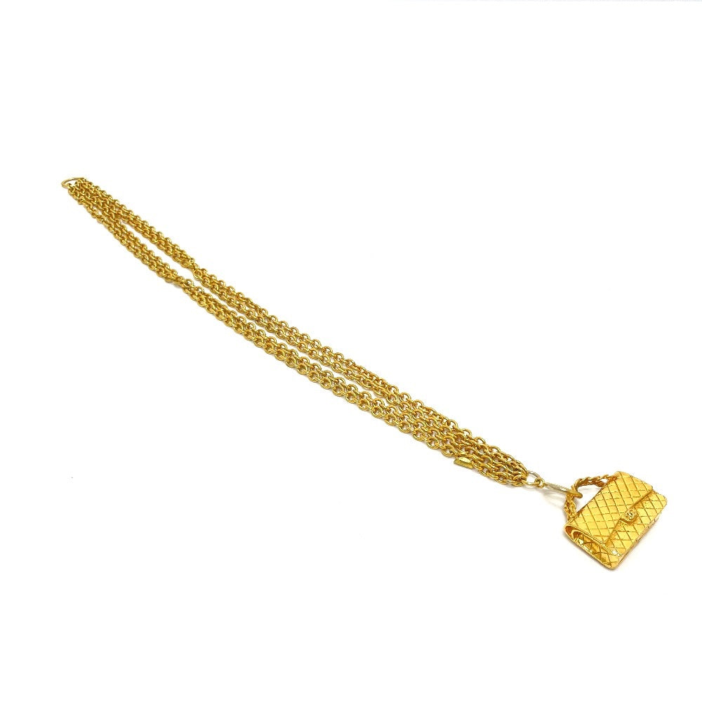 CHANEL Necklace Gold Plated gold Bag type motif Matrasse Women Used Authentic