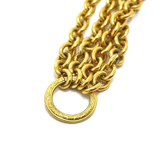 CHANEL Necklace Gold Plated gold Bag type motif Matrasse Women Used Authentic
