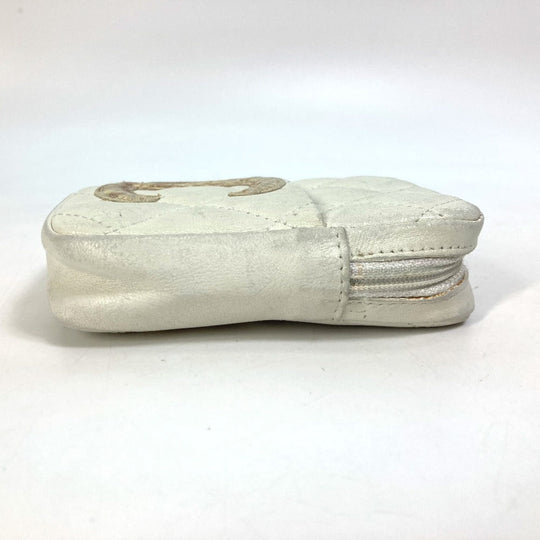 CHANEL Cigarette case A26732 leather white Cambon line CC COCO Mark Women Used Authentic
